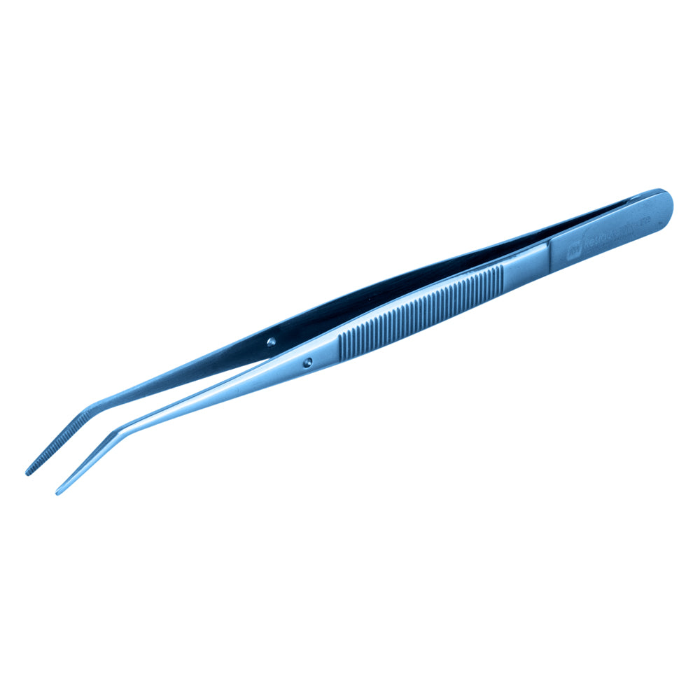 Perfect Point Titanium Blue Stainless Steel Slant Nose Tweezers - 6 1/4" x 3/4" x 1/2" - 1 count box