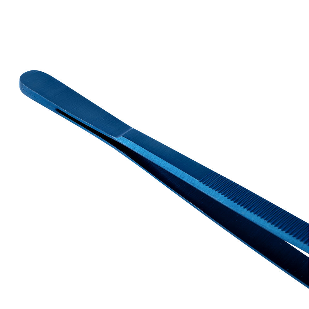 Perfect Point Titanium Blue Stainless Steel Long Straight Tweezers - 11 3/4" x 3/4" - 1 count box