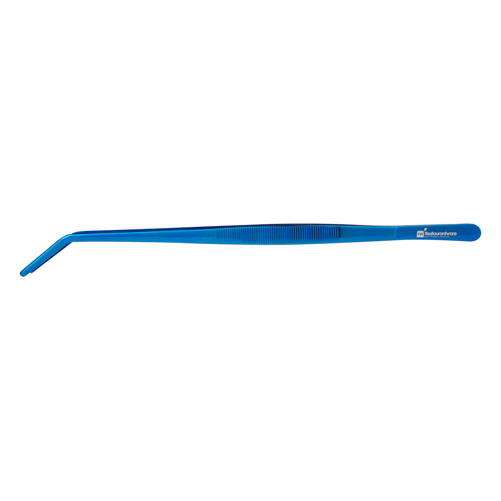 Perfect Point Titanium Blue Stainless Steel Long Slant Nose Tweezers - 11 3/4" x 3/4" x 1/2" - 1 count box
