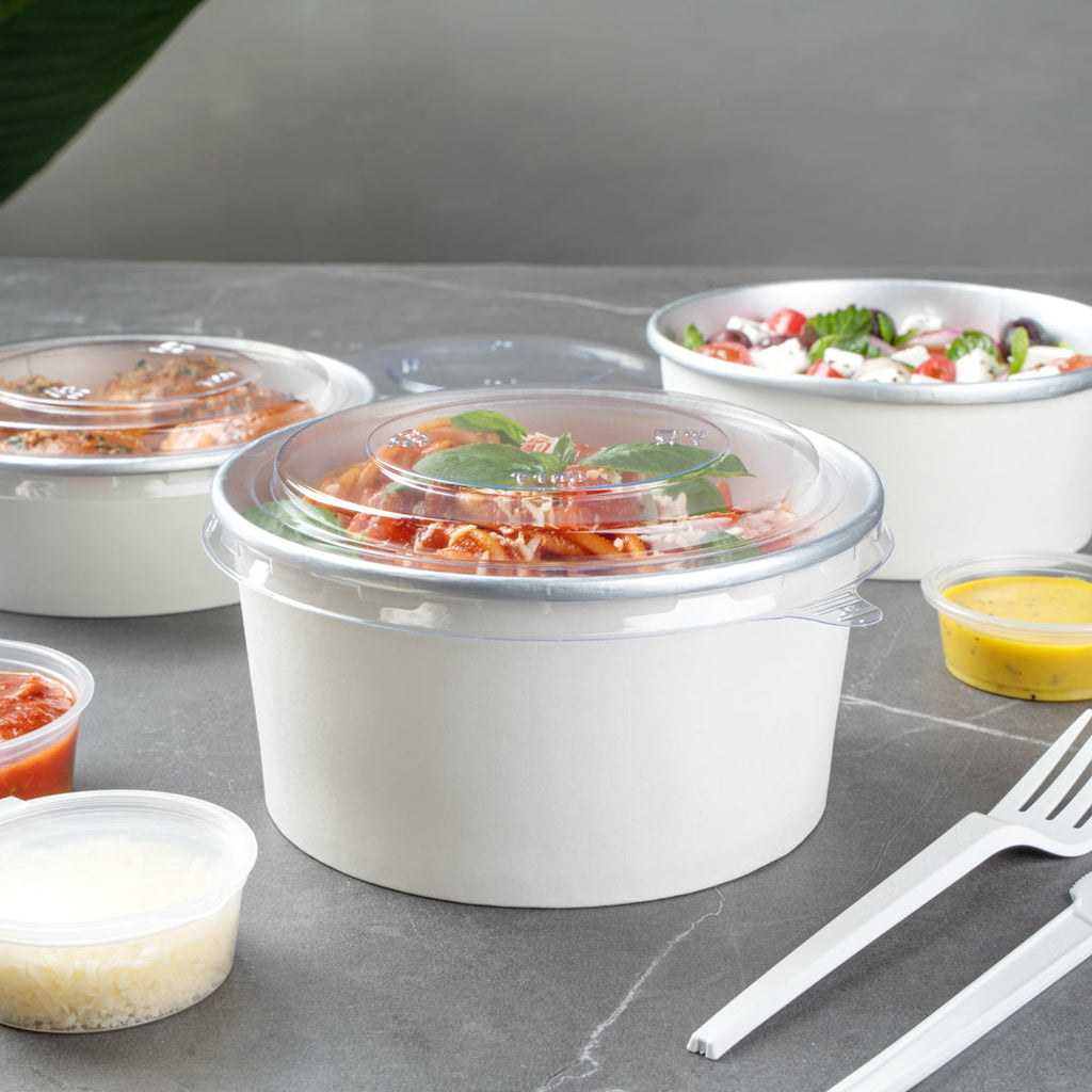 Foil Lux Clear Plastic Take Out Container Lid - Fits 17, 25 and 33 oz - 6" x 6" x 1/4" - 200 count box
