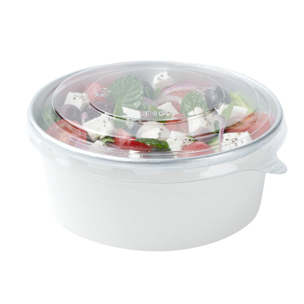 Foil Lux Clear Plastic Take Out Container Lid - Fits 17, 25 and 33 oz - 6" x 6" x 1/4" - 200 count box