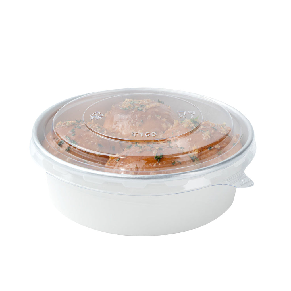 Foil Lux Clear Plastic Take Out Container Lid - Fits 17, 25 and 33 oz - 6" x 6" x 1/4" - 200 count box