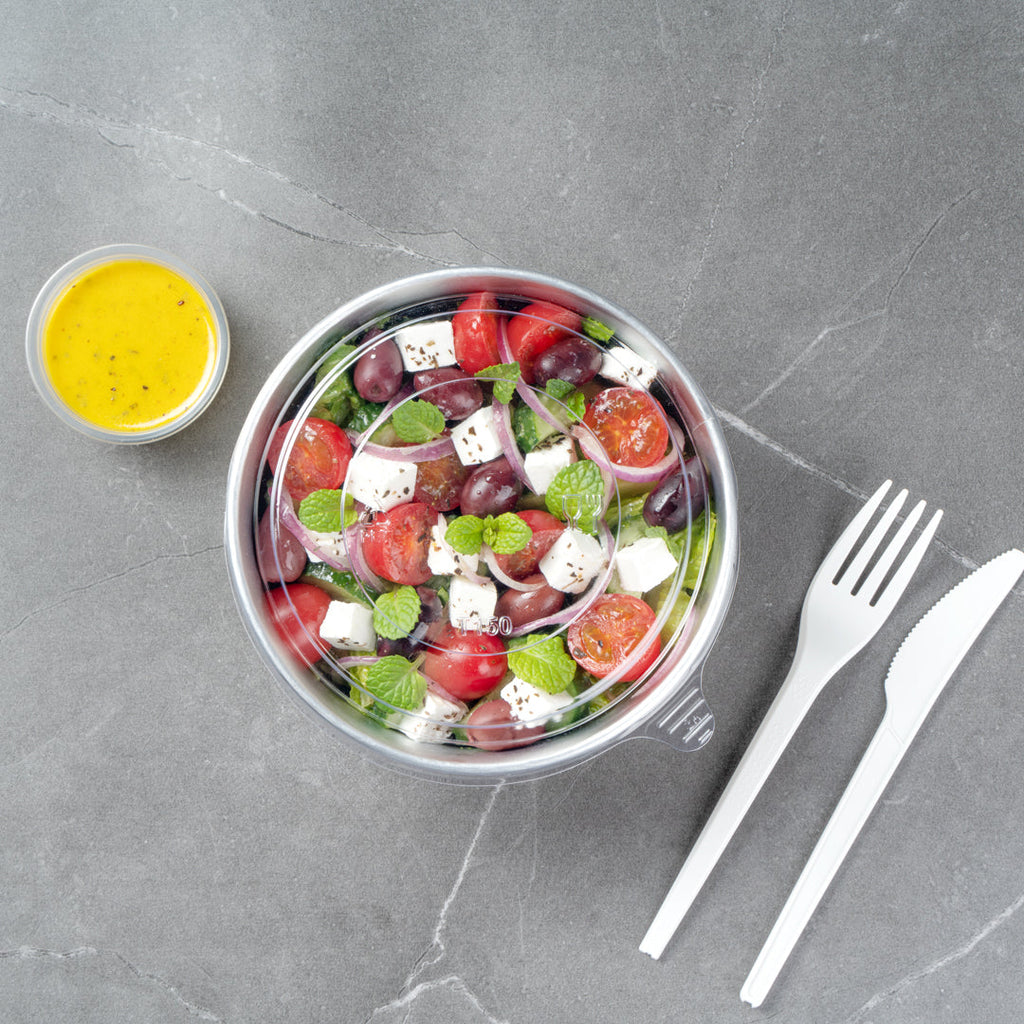 Foil Lux Clear Plastic Take Out Container Lid - Fits 17, 25 and 33 oz - 6" x 6" x 1/4" - 200 count box