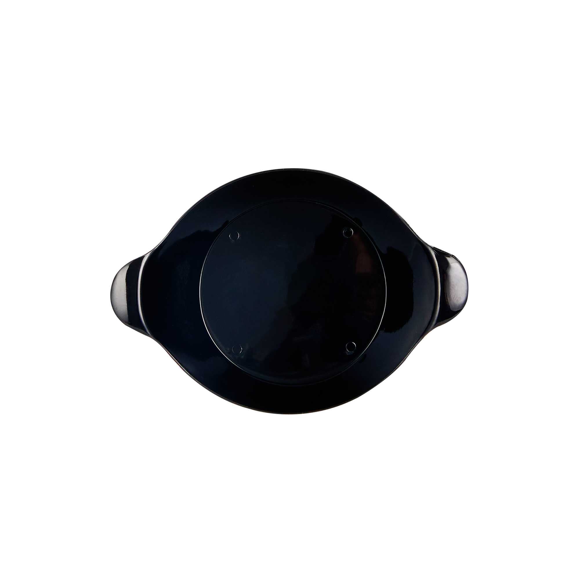 Mini Serve Oval Black Plastic Mini Handled Plate - 3 3/4" x 2 1/2" - 100 count box