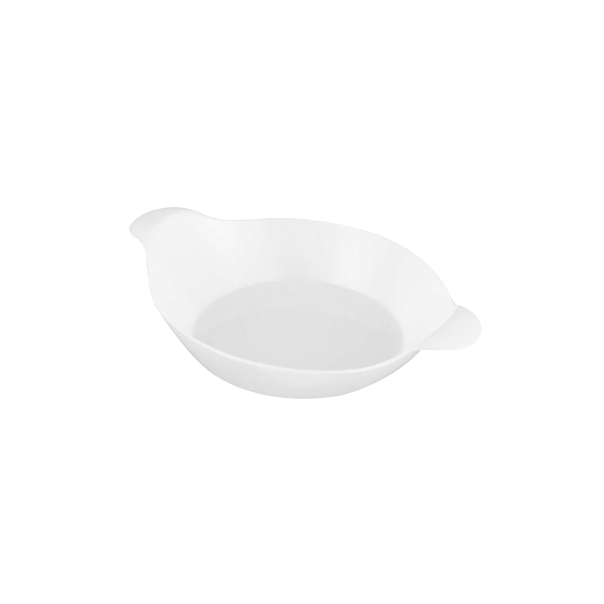 Mini Serve Oval White Plastic Mini Handled Plate - 3 3/4" x 2 1/2" - 100 count box