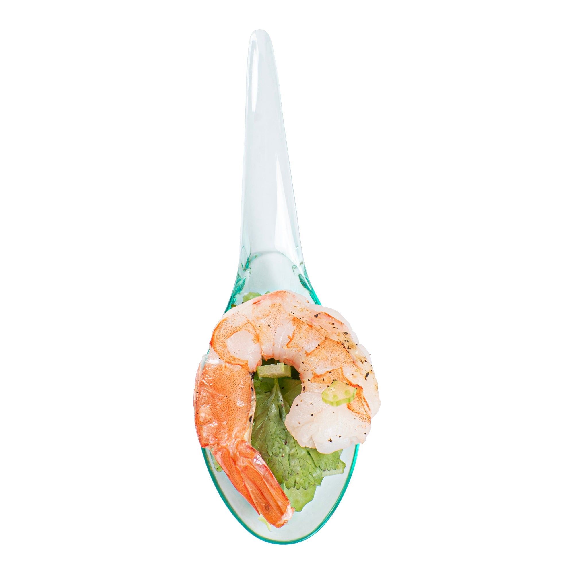 Mini Serve Seagreen Plastic Wave Spoon - 5" x 1 1/2" - 100 count box
