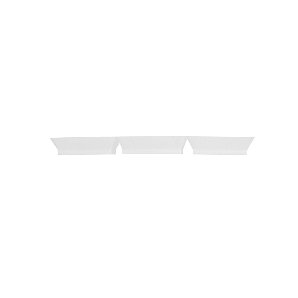 Mini Serve Rectangle White Plastic Terzetto Mini Plate - 3 Compartments - 7 1/2" x 2 1/2" x 1/2" - 100 count box