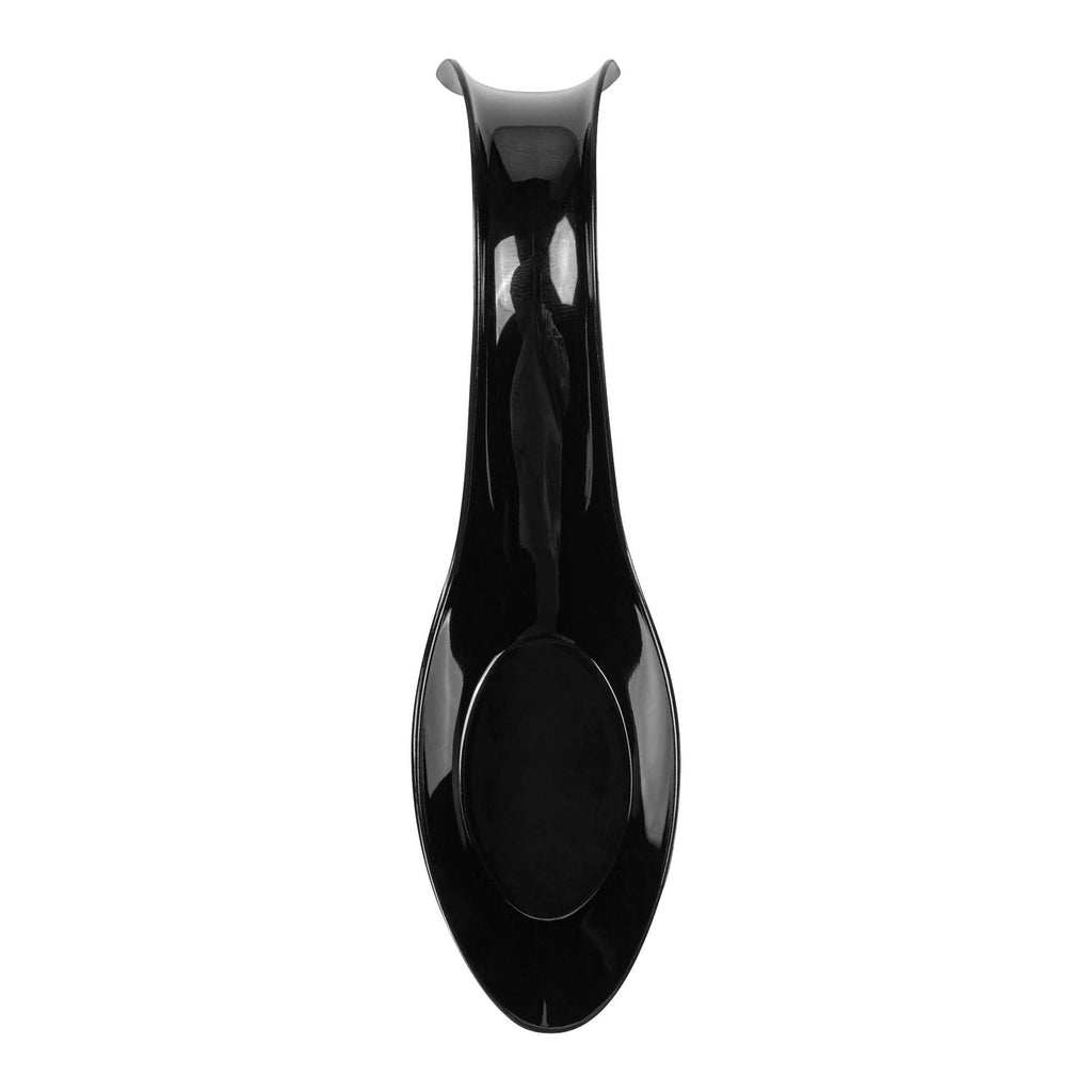 Mini Serve Black Plastic Stiletto Spoon - 5" x 1/2" x 1 1/4" - 100 count box