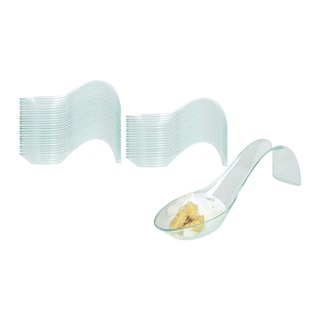 Mini Serve Seagreen Plastic Stiletto Spoon - 5" x 1/2" x 1 1/4" - 100 count box