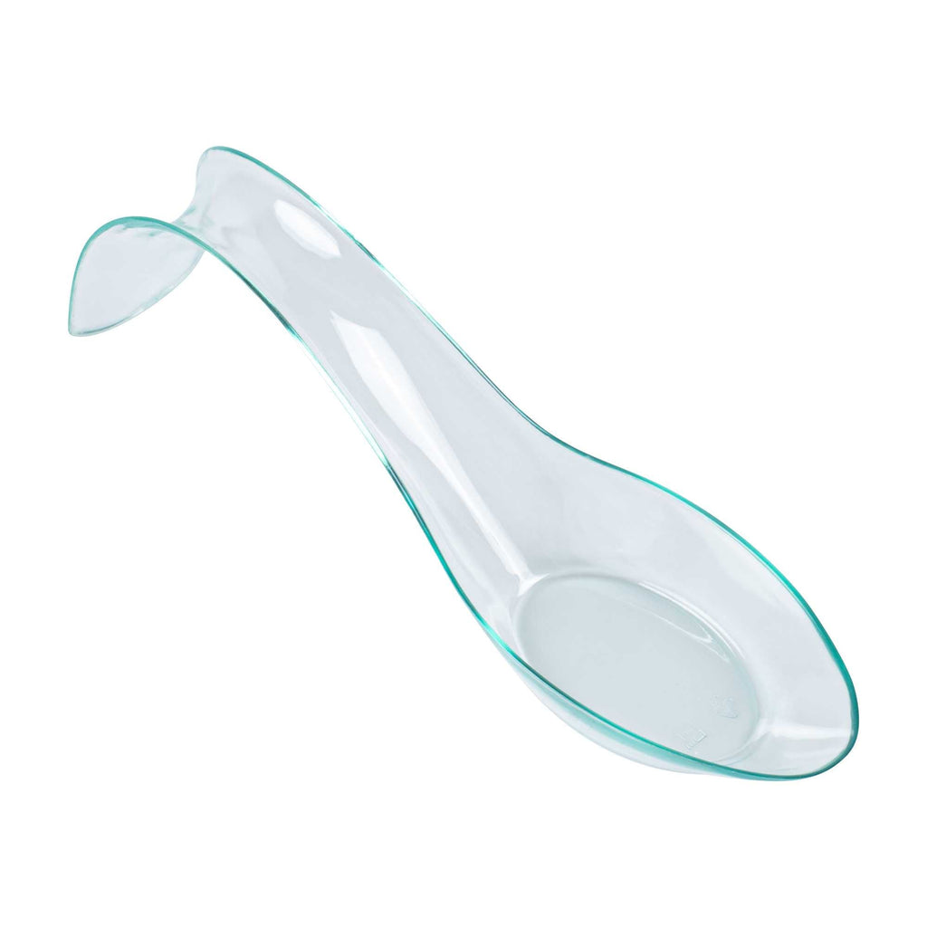 Mini Serve Seagreen Plastic Stiletto Spoon - 5" x 1/2" x 1 1/4" - 100 count box