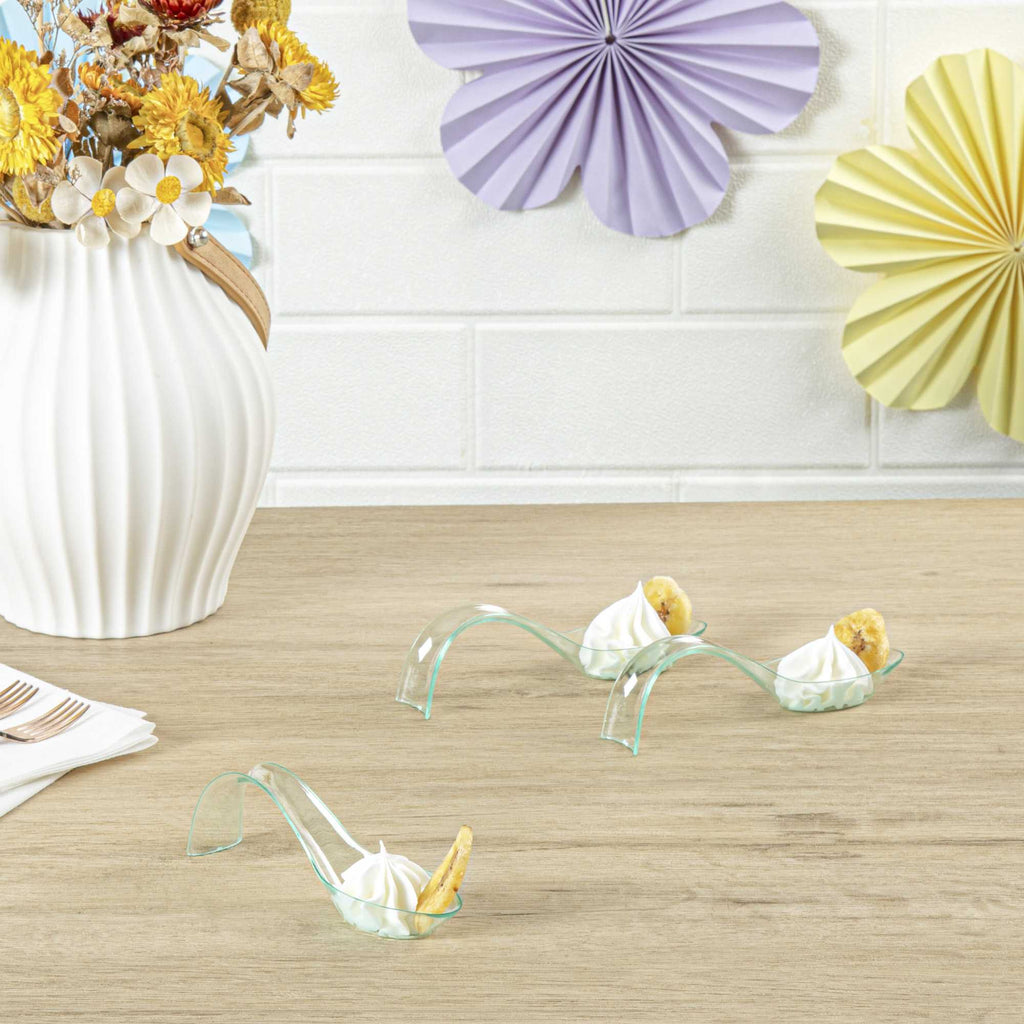 Mini Serve Seagreen Plastic Stiletto Spoon - 5" x 1/2" x 1 1/4" - 100 count box