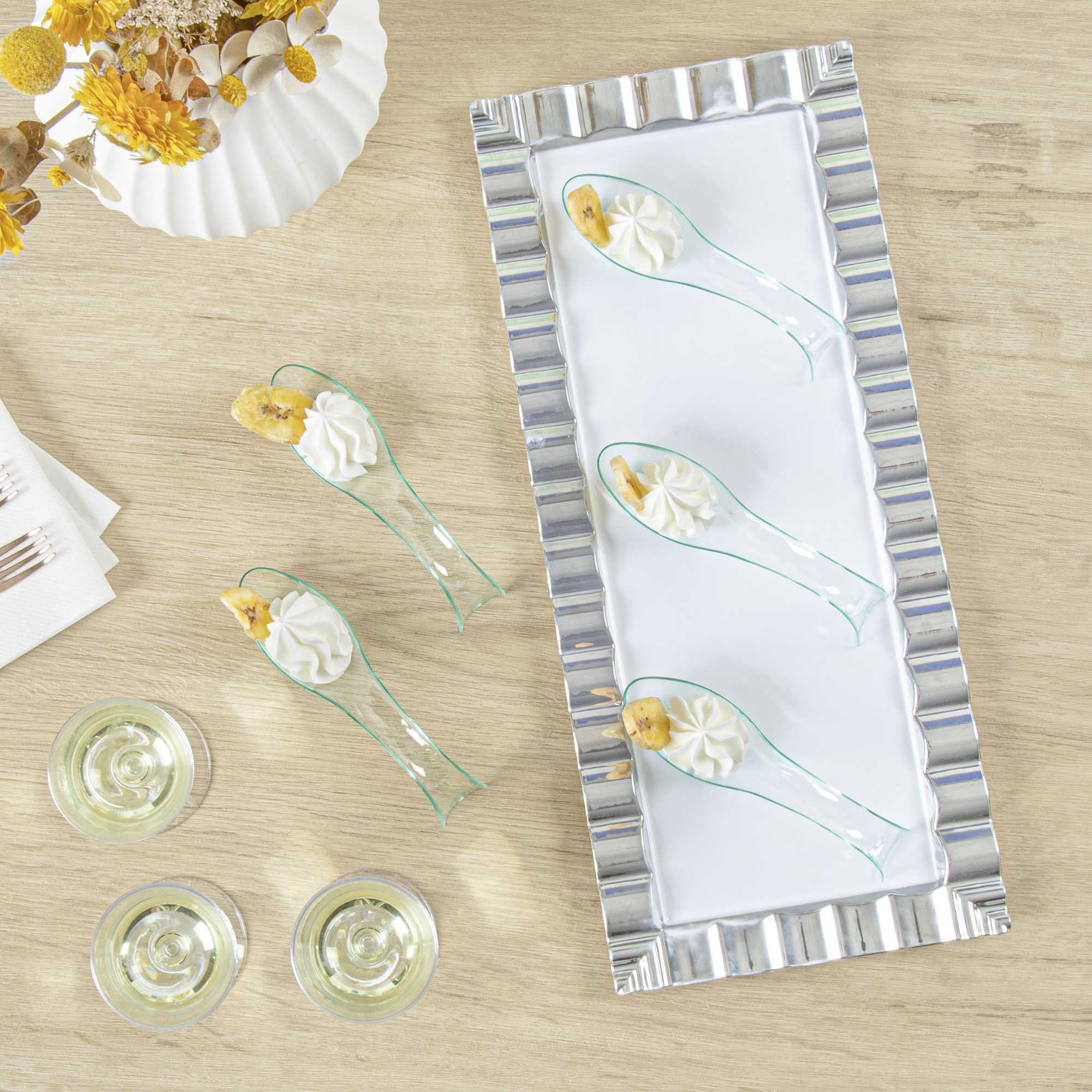 Mini Serve Seagreen Plastic Stiletto Spoon - 5" x 1/2" x 1 1/4" - 100 count box