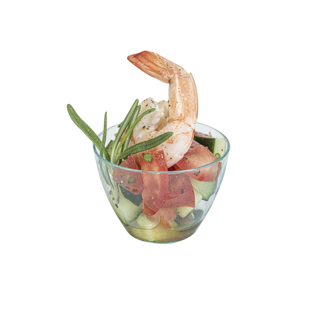 Mini Serve 2 oz Round Seagreen Plastic Mini Tasting Bowl - 2" x 2" x 1 1/2" - 100 count box