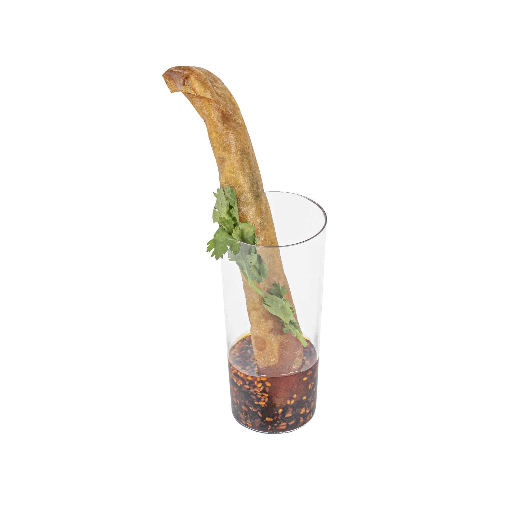 Bev Tek 5 oz Round Clear Plastic Cannello Cocktail Glass - 1 3/4" x 1 3/4" x 4" - 100 count box
