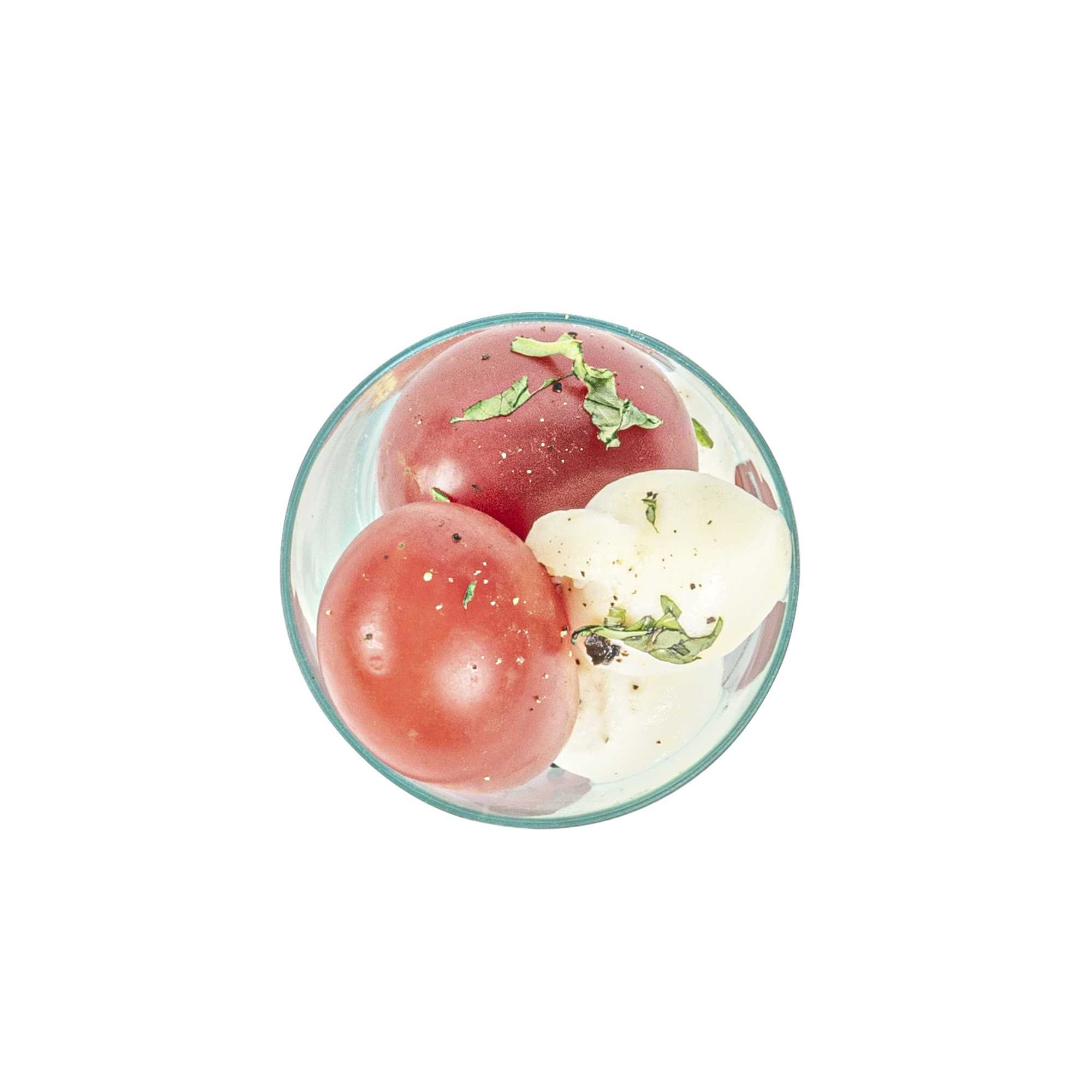Bev Tek 5 oz Round Seagreen Plastic Cannello Cocktail Glass - 1 3/4" x 1 3/4" x 4" - 100 count box