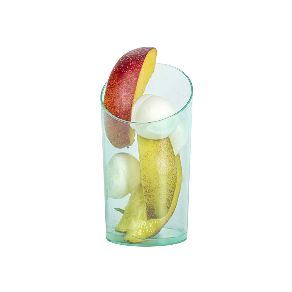 Mini Serve 3 oz Round Seagreen Plastic Incline Shot Glass - 2" x 2" x 3 1/4" - 100 count box