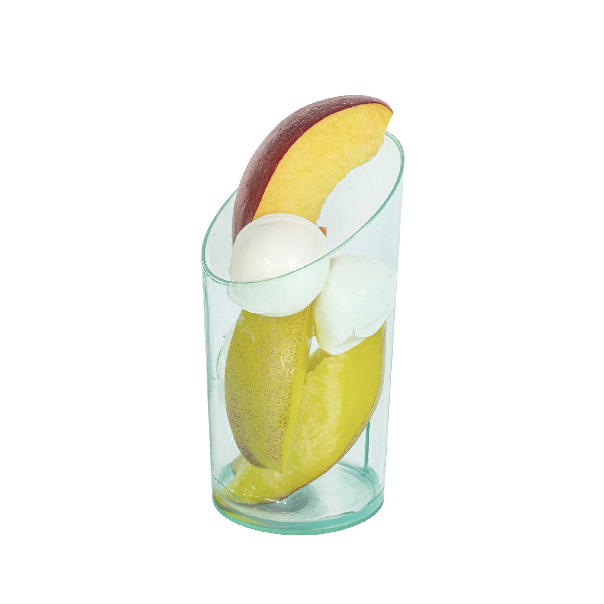 Mini Serve 3 oz Round Seagreen Plastic Incline Shot Glass - 2" x 2" x 3 1/4" - 100 count box