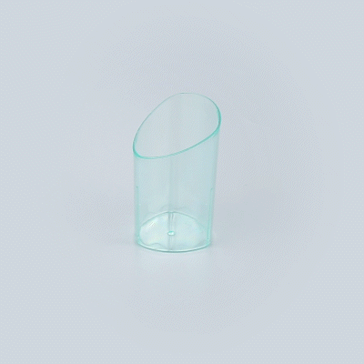 Mini Serve 3 oz Seagreen Plastic Triangolo Shot Glass - 1 3/4" x 1 3/4" x 3" - 100 count box