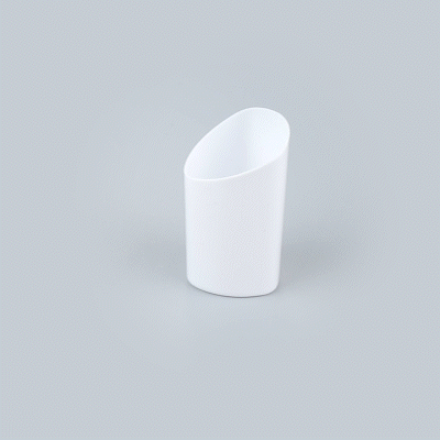Mini Serve 3 oz White Plastic Triangolo Shot Glass - 1 3/4" x 1 3/4" x 3" - 100 count box