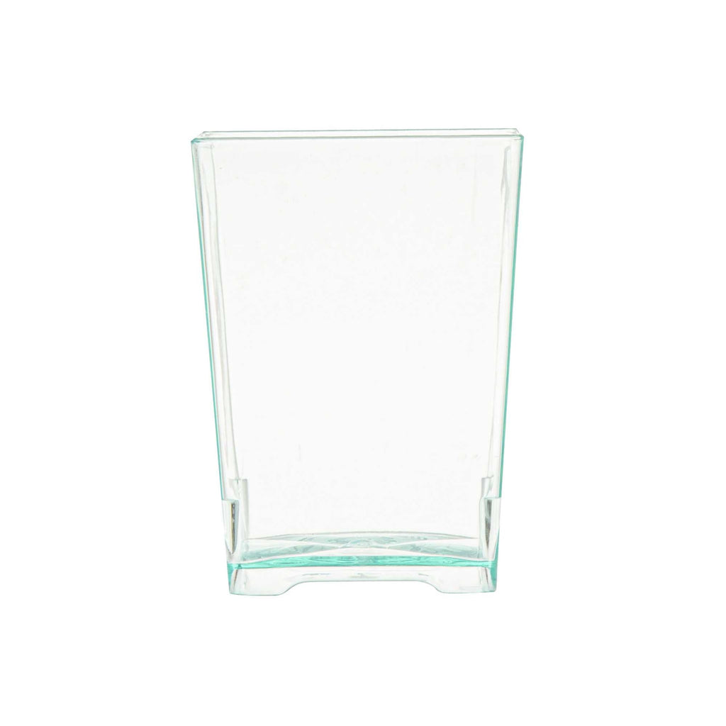 Mini Serve 4 oz Square Seagreen Plastic Tall Quadrato Cup - 2" x 2" x 2 3/4" - 100 count box