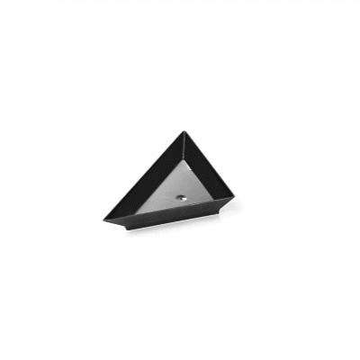 Mini Serve Black Plastic Mini Triangolo Appetizer Plate - 4" x 2" - 100 count box