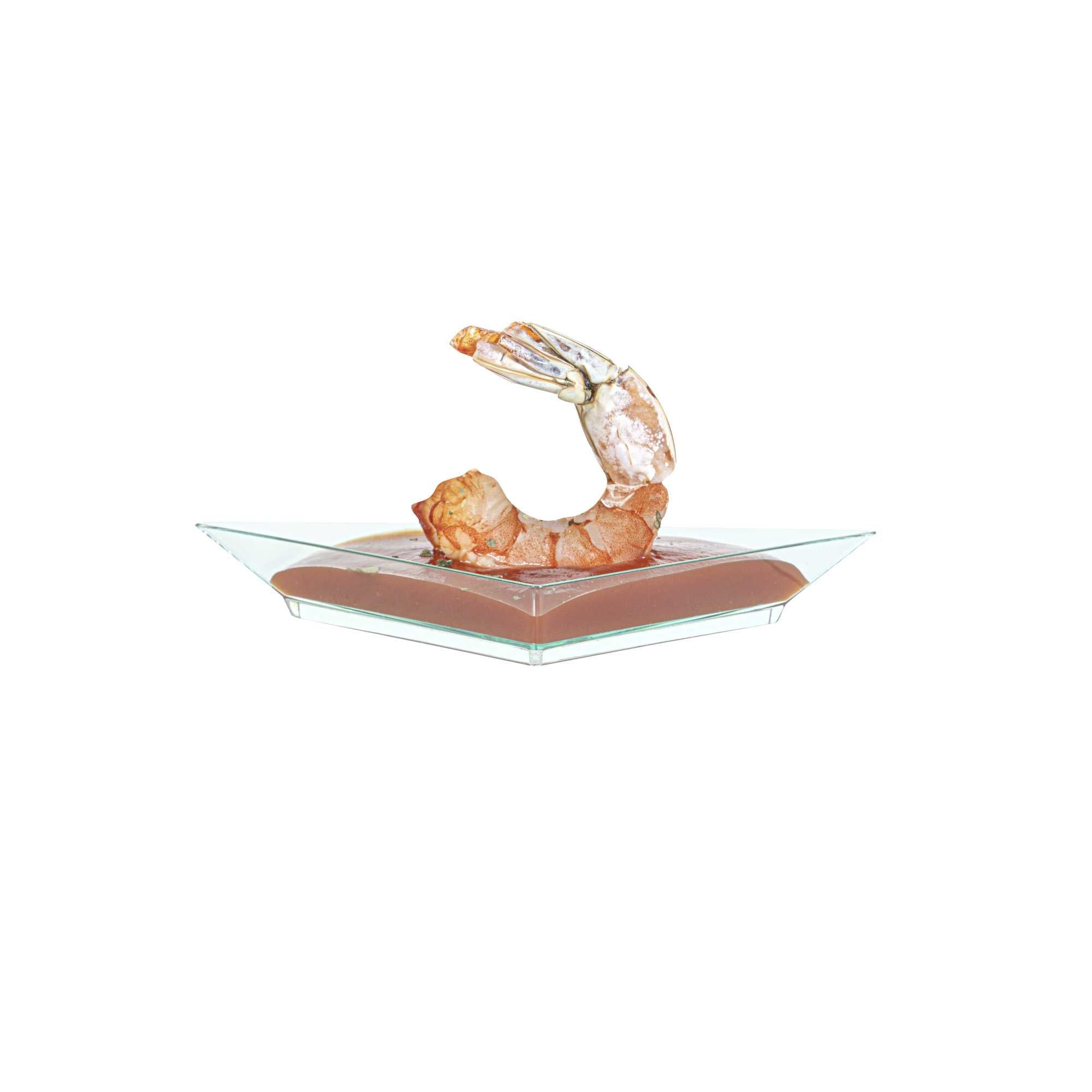 Mini Serve Seagreen Plastic Mini Triangolo Appetizer Plate - 4" x 2" - 100 count box