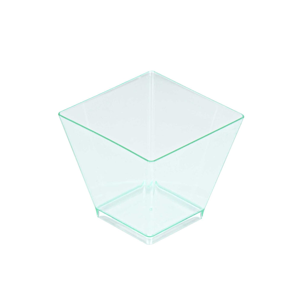 Mini Serve 2 oz Square Seagreen Plastic Mini Kova Cup - 2" x 2" x 1 3/4" - 100 count box