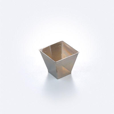 Mini Serve 2 oz Square Smoked Gray Plastic Mini Kova Cup - 2" x 2" x 1 3/4" - 100 count box