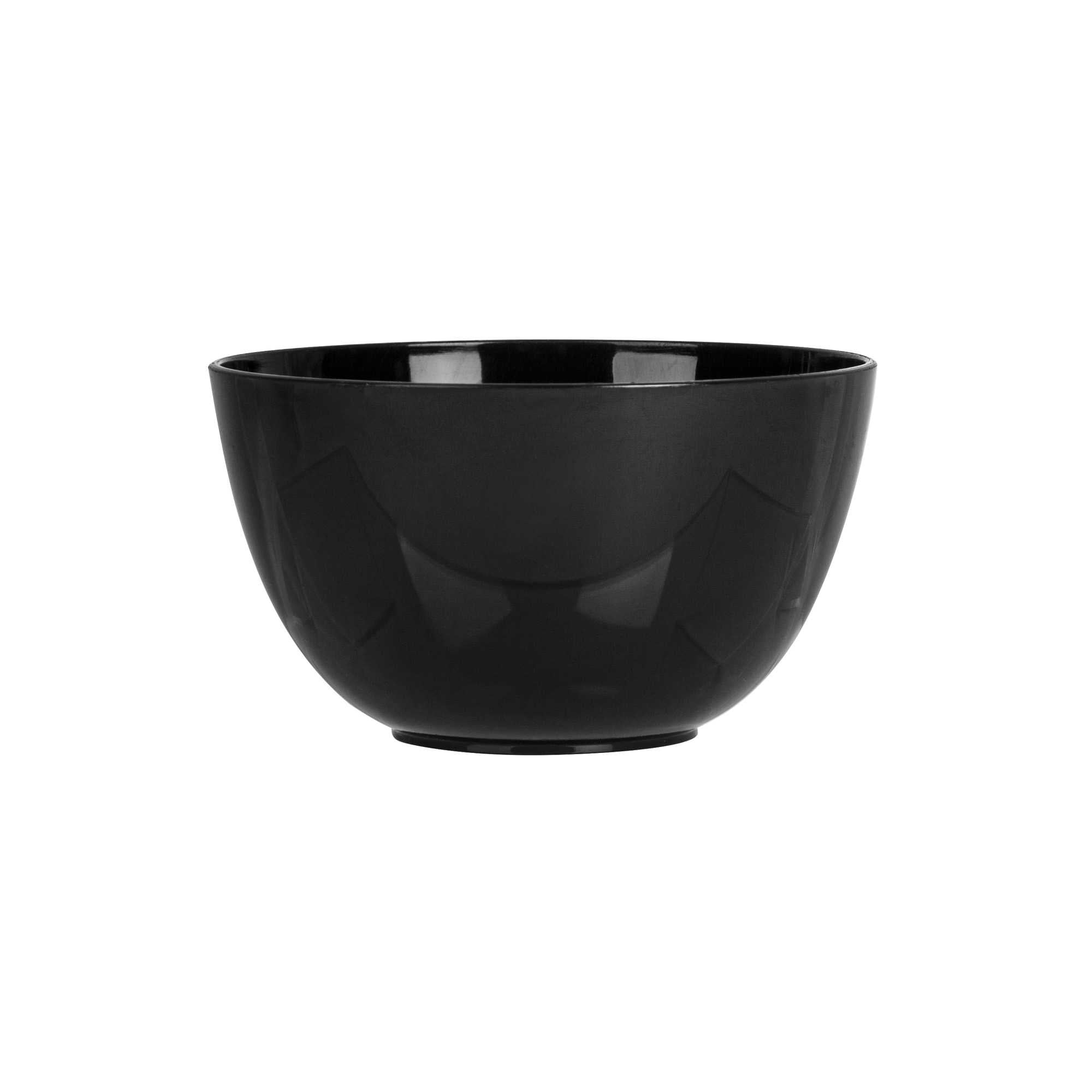 Mini Serve 4 oz Round Black Plastic Bodega Cup - 3" x 3" x 1 3/4" - 100 count box