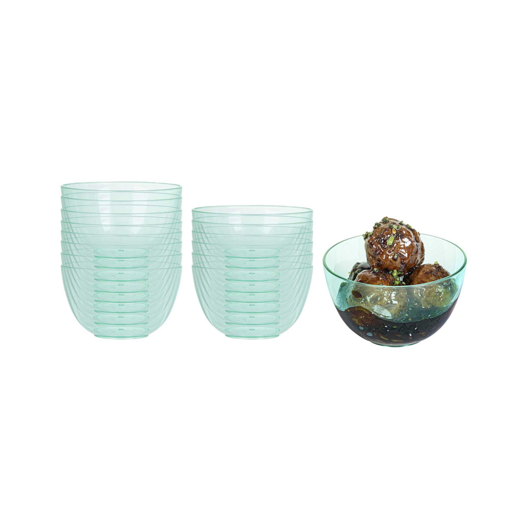 Mini Serve 4 oz Round Seagreen Plastic Bodega Cup - 3" x 3" x 1 3/4" - 100 count box