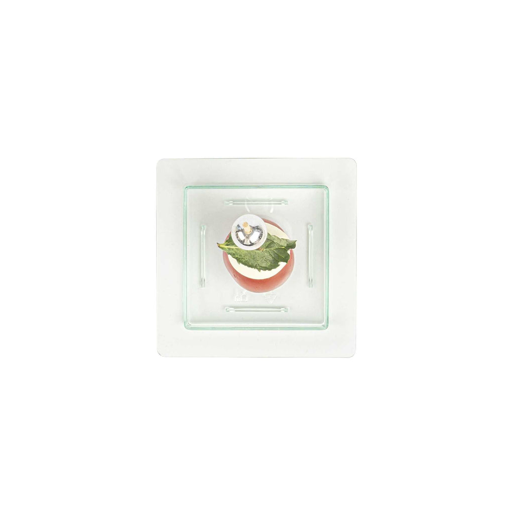 Mini Serve Square Seagreen Plastic Mini Edge Plate - 2 3/4" x 2 3/4" - 100 count box