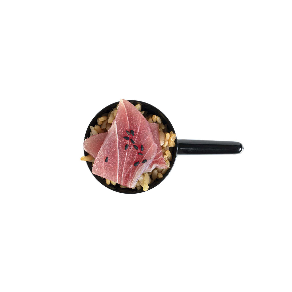 Mini Serve 1 oz Round Black Plastic Mini Sauce Pan - 3 1/4" x 2" x 1/2" - 100 count box