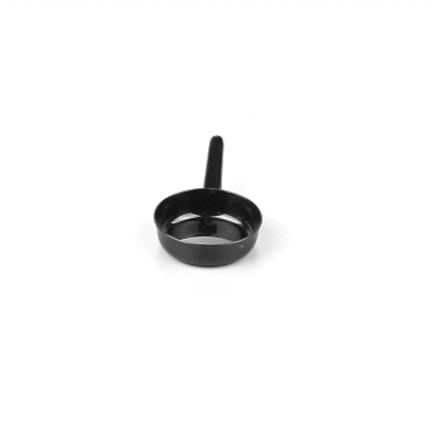 Mini Serve 1 oz Round Black Plastic Mini Sauce Pan - 3 1/4" x 2" x 1/2" - 100 count box