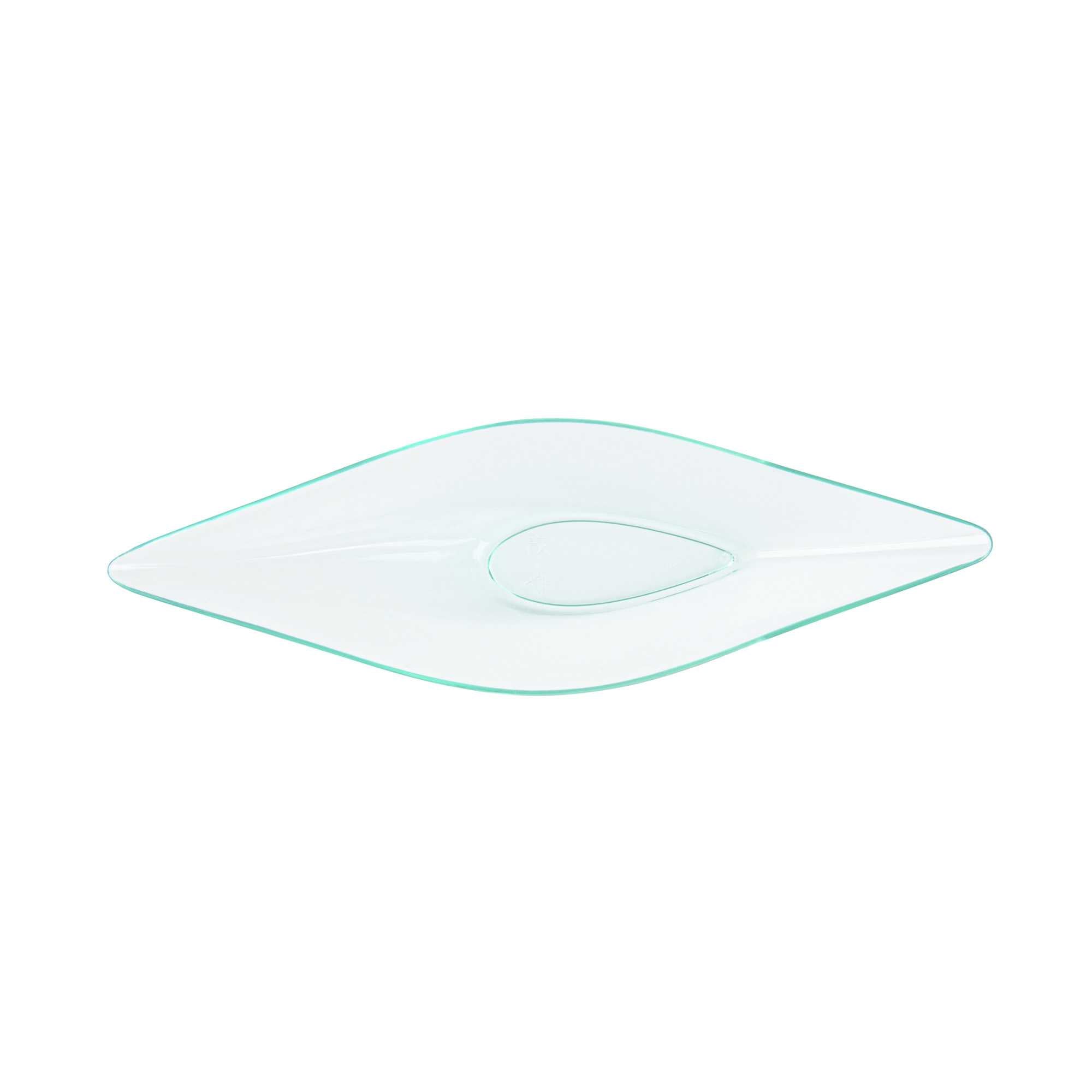 Mini Serve Diamond Seagreen Plastic Canoe Dish - 5" x 1 1/2" x 3/4" - 100 count box