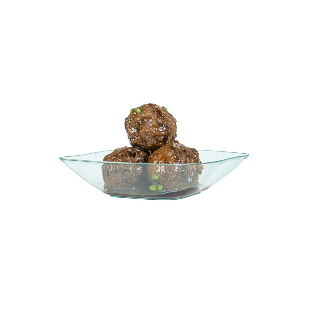 Mini Serve Seagreen Plastic Comma Plate - 3 1/2" x 4 1/2" x 1" - 100 count box