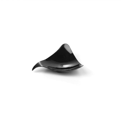 Mini Serve Triangle Black Plastic Shooting Star Appetizer Plate - 3" x 3" - 100 count box