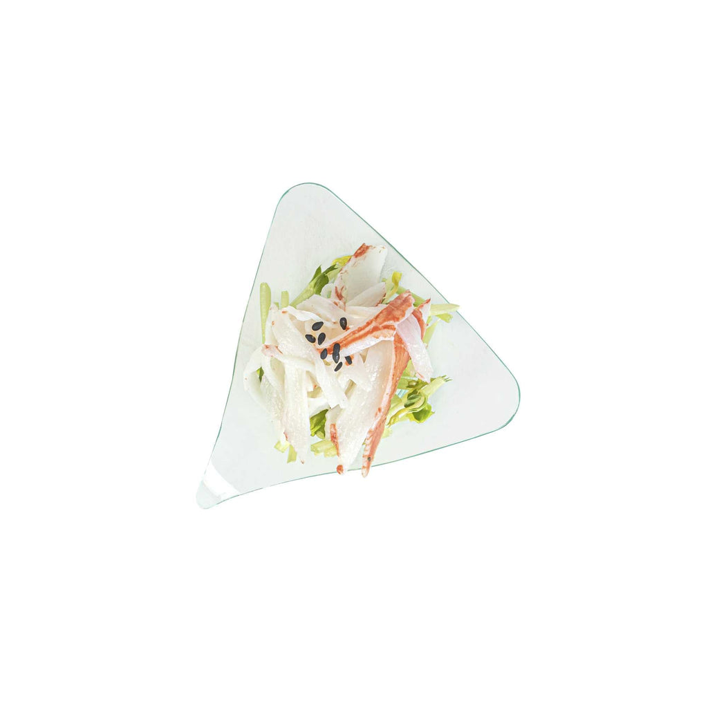 Mini Serve Triangle Seagreen Plastic Shooting Star Appetizer Plate - 3" x 3" - 100 count box