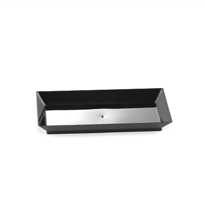 Mini Serve Rectangle Black Plastic Plate - 5" x 2 1/2" x 1/2" - 100 count box