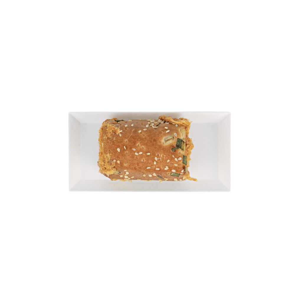 Mini Serve Rectangle White Plastic Plate - 5" x 2 1/2" x 1/2" - 100 count box