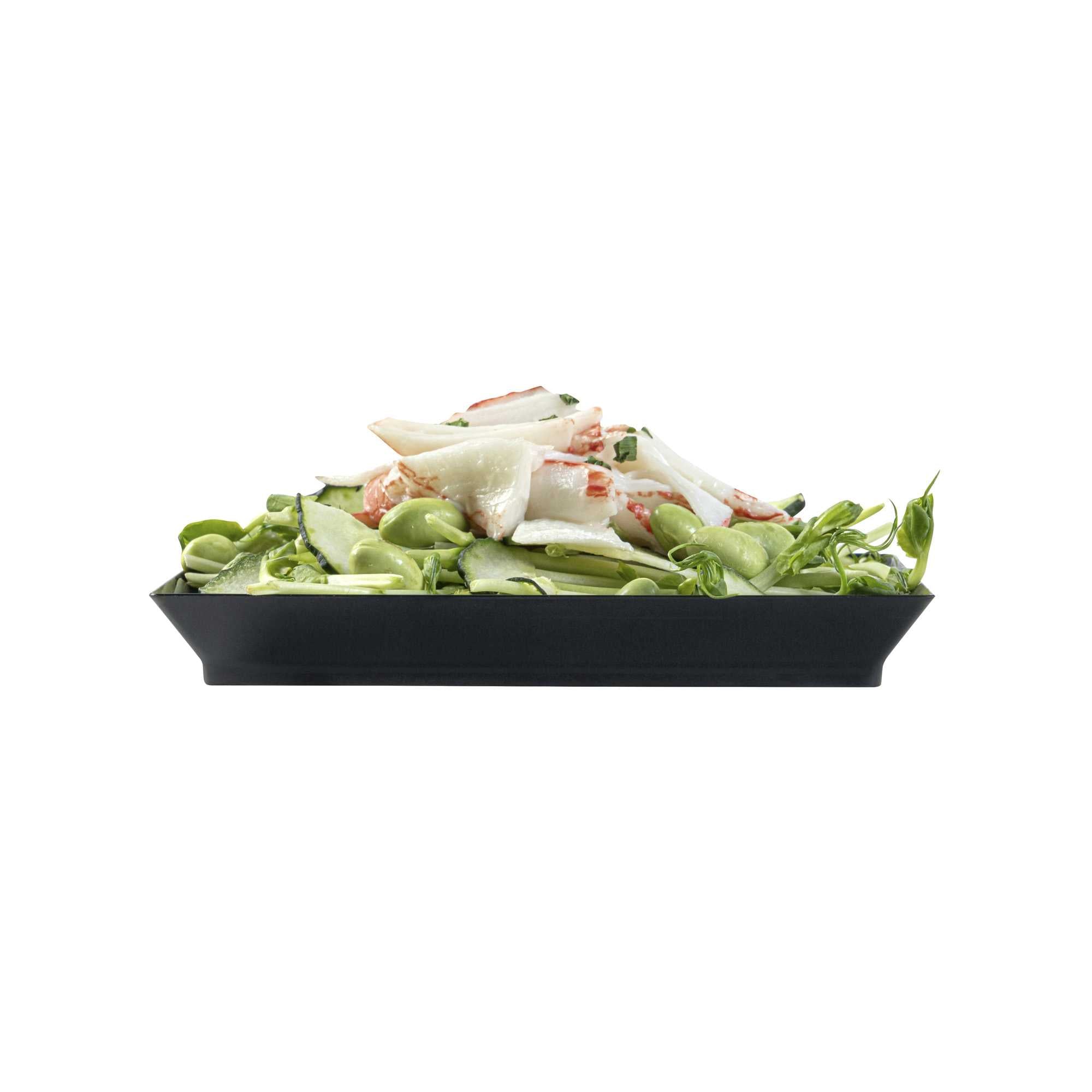 Mini Serve Square Black Plastic Medium Modern Plate - 5" x 5" - 100 count box