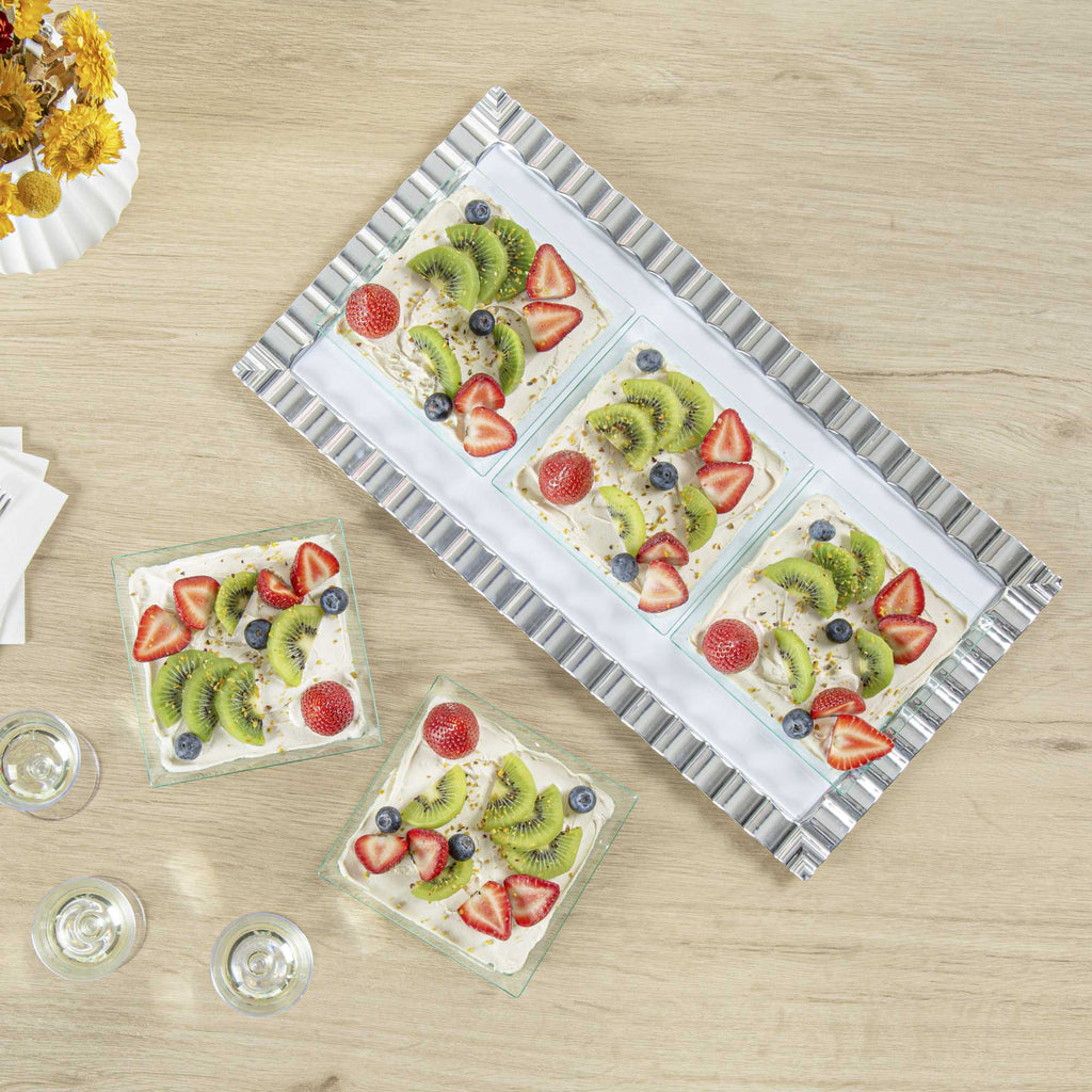 Mini Serve Square Seagreen Plastic Medium Modern Plate - 5" x 5" - 100 count box