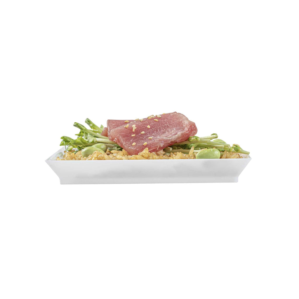 Mini Serve Square White Plastic Medium Modern Plate - 5" x 5" - 100 count box
