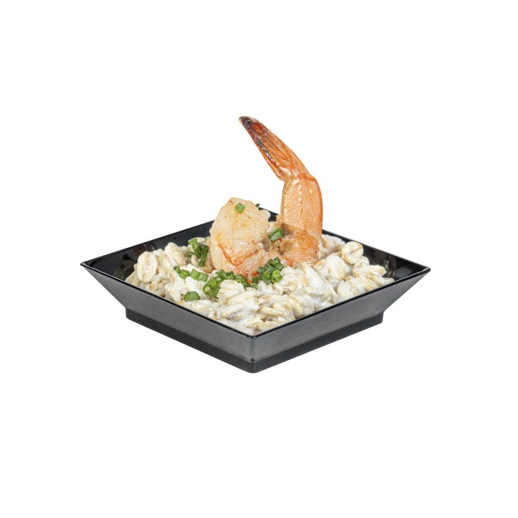 Mini Serve Square Black Plastic Mini Modern Plate - 2 1/2" x 2 1/2" x 1/2" - 100 count box