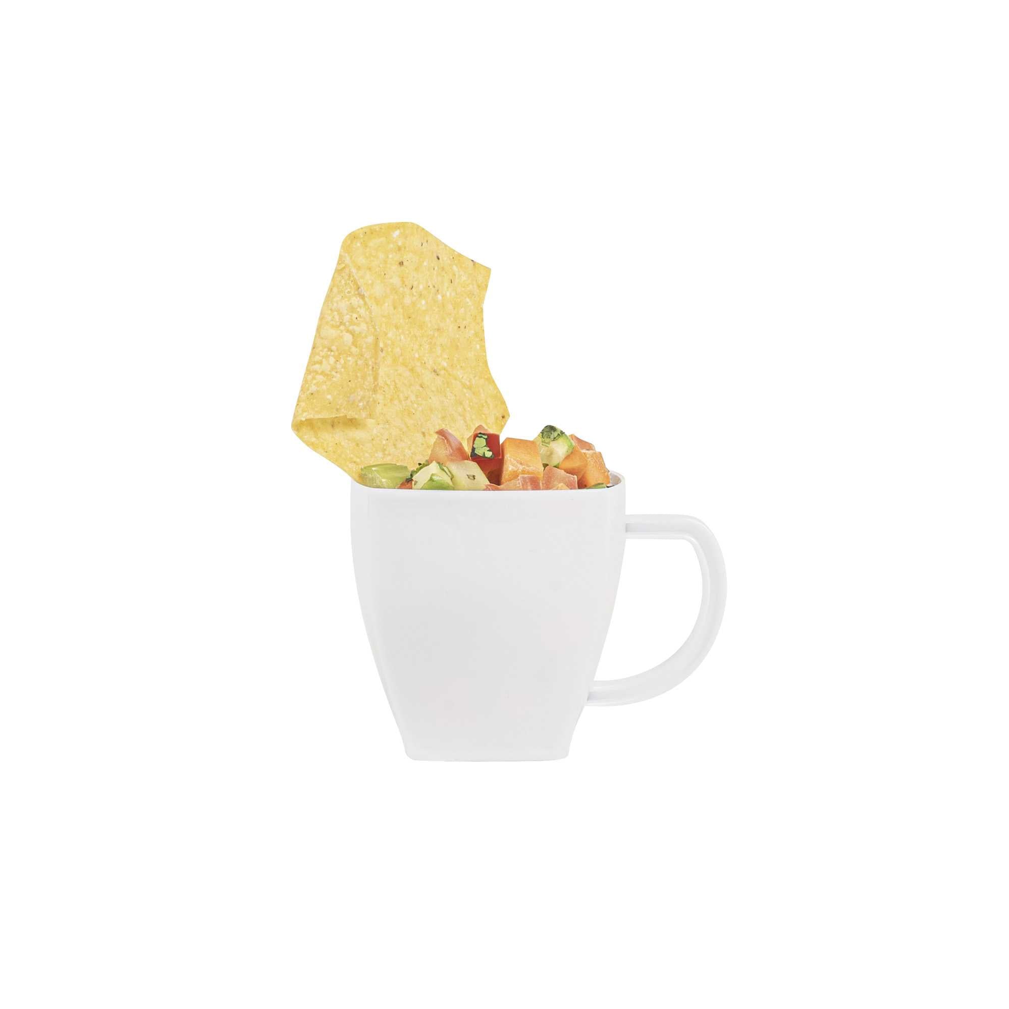 Restpresso 5 oz Square White Plastic Cafe Cup - 2 1/2" x 2 1/2" x 2 1/2" - 100 count box