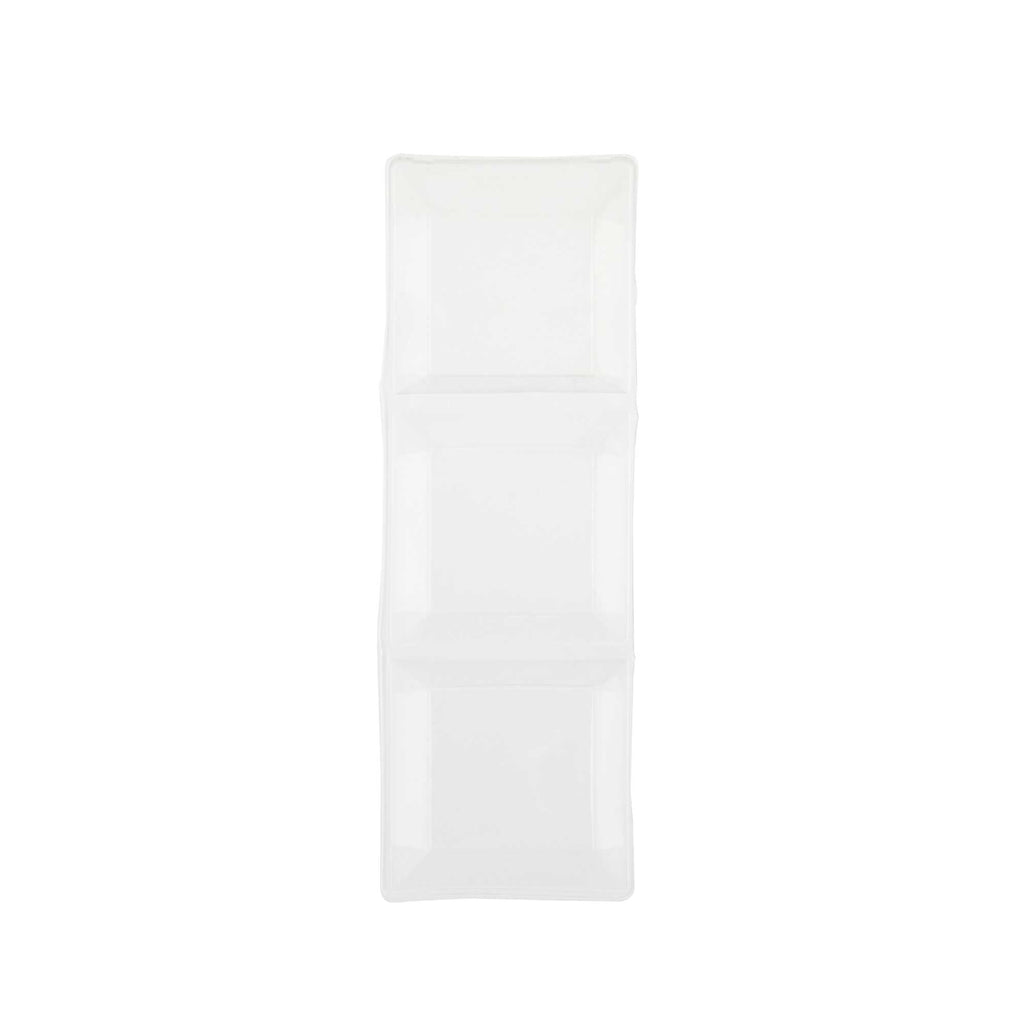 Mini Serve Rectangle Clear Plastic Lid - Fits Terzetto Plate - 100 count box
