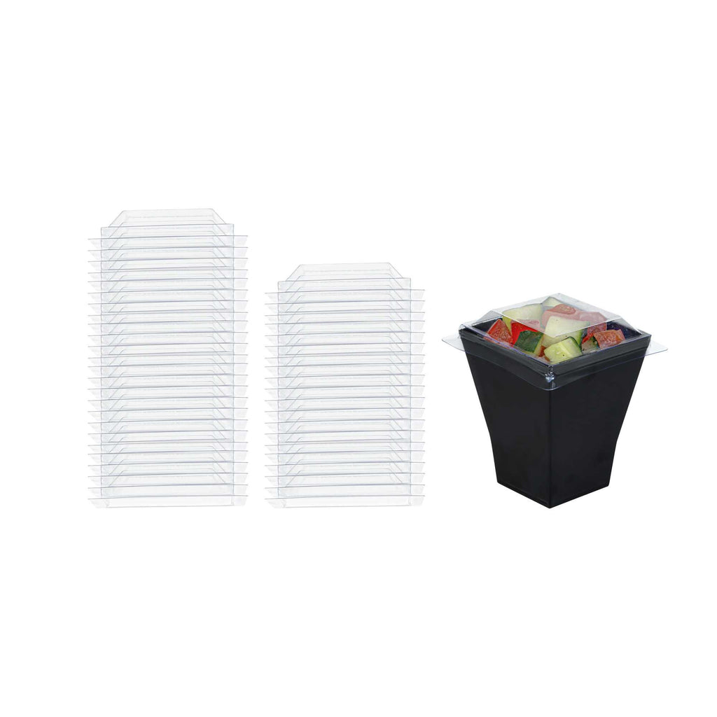 Mini Serve Square Clear Plastic Lid - Fits Bonito Cup - 100 count box