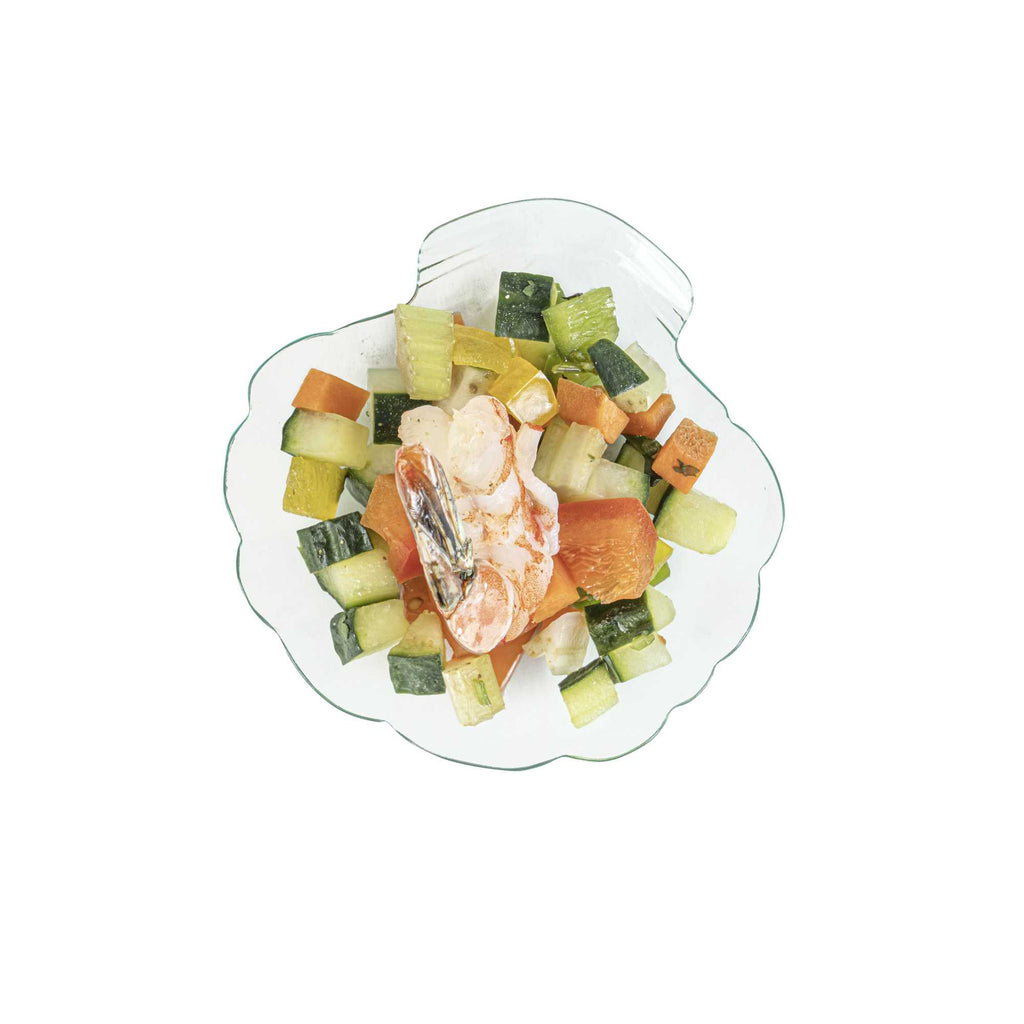 Mini Serve Seagreen Plastic Shell Plate - 3 1/4" x 3 1/4" x 1/2" - 100 count box