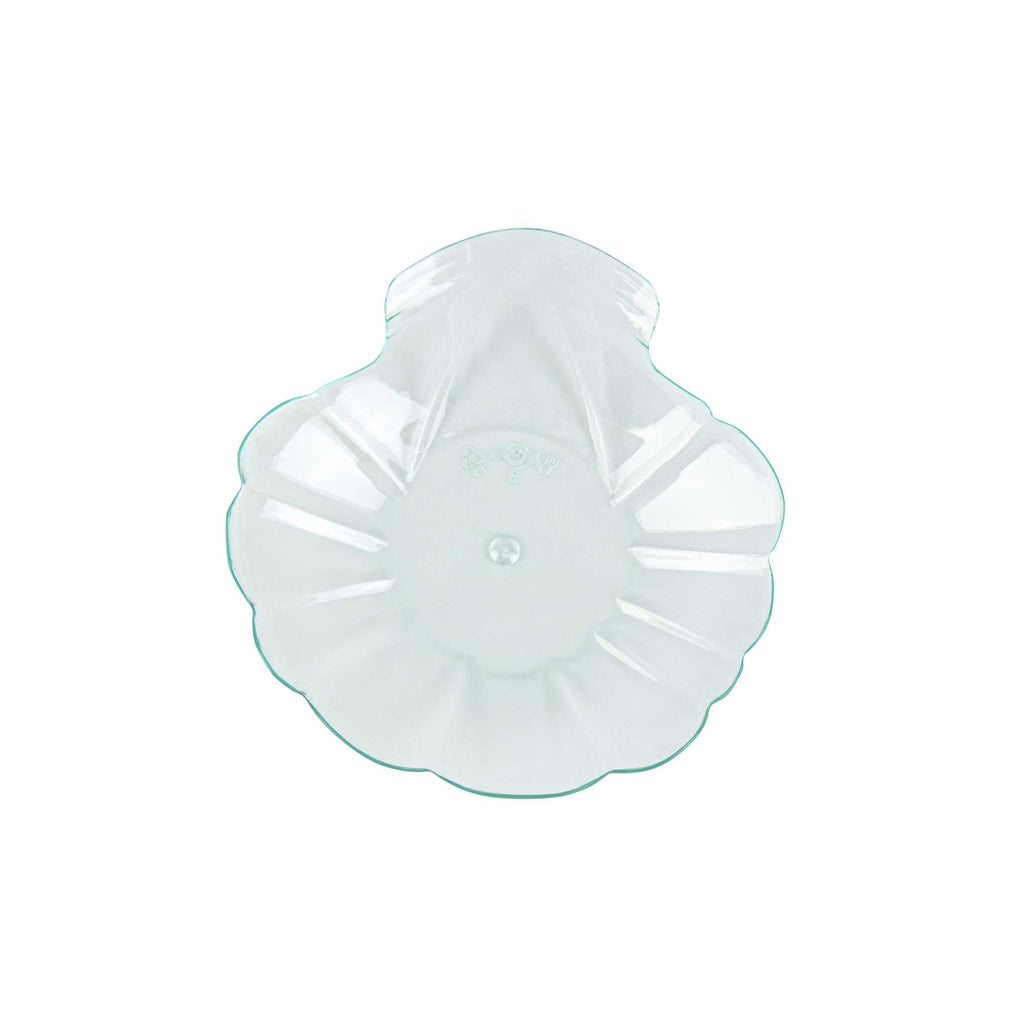 Mini Serve Seagreen Plastic Shell Plate - 3 1/4" x 3 1/4" x 1/2" - 100 count box