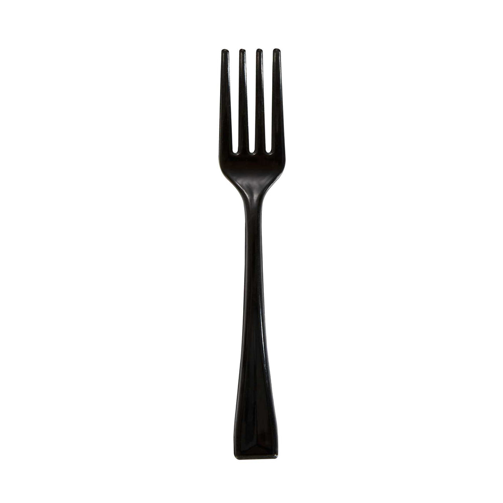Mini Serve Black Plastic Mini Fork - 4" - 500 count box