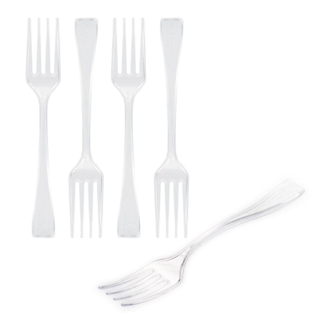 Mini Serve Clear Plastic Mini Fork - 4" - 500 count box